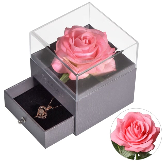 10pcs I Love You Box Flower 100 Languages Sublimation Gift Floral Soap Gold  Preserved 2022 Acrylic Eternal Packaging Luxury Rose - AliExpress